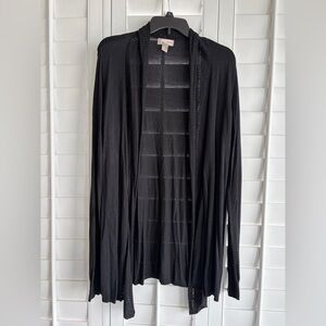 FOREVER 21 CONTEMPORARY Black Open Front Long Sleeve Cardigan Sweater Size Large